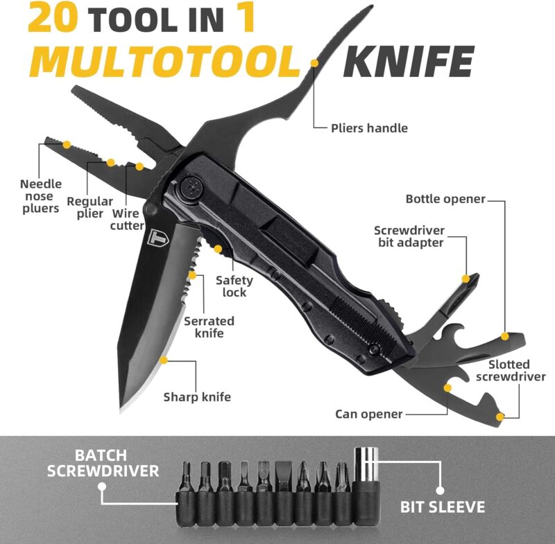 Trscind® 9 in 1 Multitool Pocket Knife Black - Image 2